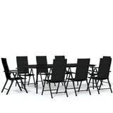 9 Piece Garden Dining Set Black 3099112