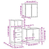 3 Piece Bathroom Furniture Set Sonoma Oak Engineered Wood 3301006