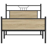 Bed Frame without Mattress Sonoma Oak 100x190 cm Engineered Wood 4106974