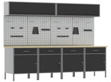 Work Cabinet Set with Drawer with Storage Manual 10 pcs Black 3321486