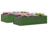 Set of 2 Raised Beds for Garden, Galvanised Steel Outdoor Planters with Multi-reinforced Rods for T3398P377615