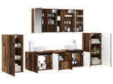 Bathroom Furniture Set 6 pcs Old Wood Engineered Wood and Glass 3407157