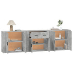 Sideboards 3 pcs Concrete Grey Engineered Wood 3185419