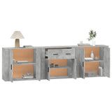 Sideboards 3 pcs Concrete Grey Engineered Wood 3185419