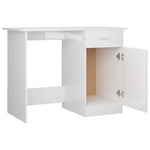 ZNTS Desk High Gloss White 100x50x76 cm Engineered Wood 801086