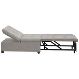 Sofa Bed Light Grey 194 x 67 x 82 cm Microfiber 42008608