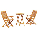 Folding Bistro Set Folding 3 pcs Brown Solid Acacia Wood 3375689
