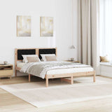 Bed Frame with Headboard Black 140 x 200 cm Solid Pine Wood 878186