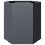 ZNTS Garden Planter Anthracite Hexagon 46x40x45 cm Steel 851112