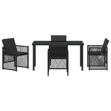 Garden Dining Set 5 pcs Black Poly Rattan 3380622