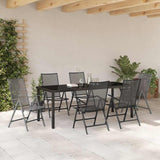 Garden Dining Set 7 pcs Anthracite Powder-Coated Steel 3379294
