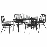 Garden Dining Set 5 pcs Black Poly Rattan 3380843