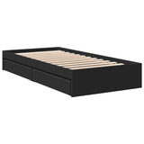 Bed Frame with Drawers without Mattress Black 90x190 cm Single 3280707
