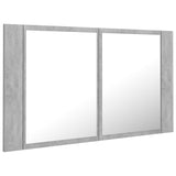 LED Bathroom Mirror Cabinet Concrete Grey 80x12x45 cm Acrylic 804968