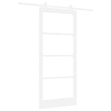 Sliding Door ORKDAL White 93 x 211 cm Solid Pine Wood and Glass 3332066