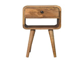 Solid Wood Mini Oak-ish Curve Lower Bedside, 1 Drawer and Open Slot B2743P402939