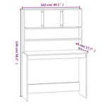 ZNTS Desk with Shelves White 102x45x148 cm Engineered Wood 823000