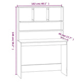 ZNTS Desk with Shelves White 102x45x148 cm Engineered Wood 823000