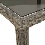 Garden Table Grey 250x100x75 cm Tempered Glass and Poly Rattan 316727