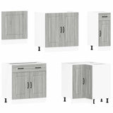 11 Piece Kitchen Cabinet Set Kalmar Grey Sonoma Engineered Wood 3314917