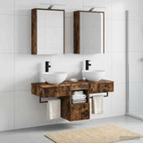 Bathroom Cabinet Set 5 pcs Smoked Oak Engineered Wood 3406283