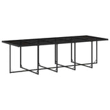 15 Piece Garden Dining Set with Cushions Black Poly Rattan 3210811