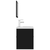 Bathroom Furniture Set Black Engineered Wood 3071307