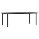7 Piece Garden Dining Set Black Poly Rattan Glass 3334539