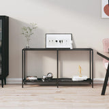 Console Table Black 140x35x75.5 cm Tempered Glass 331697