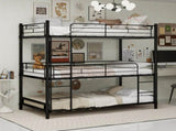 Black three-layer reinforced iron high and low beds, three person metal bed frame, W3987P434165