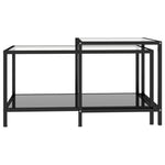 Tea Tables 2 pcs Tempered Glass Black 331614