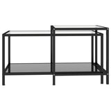 Tea Tables 2 pcs Tempered Glass Black 331614