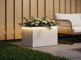 Garden Planter with LED White 40 x 60 x 40 cm Steel 8008142