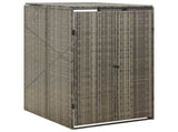 Single Wheelie Bin Shed Grey 70x80x117 cm Poly Rattan 319864