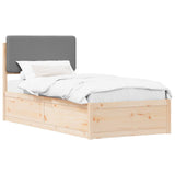 Bed Frame with Upholstered Headboard Light Grey 90 x 190 cm 877664