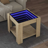 Coffee Table with LED Sonoma Oak 53x53x45 cm Engineered Wood 847541