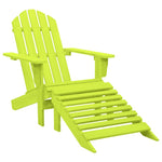 Garden Adirondack Chair with Ottoman Solid Fir Wood Green 315866
