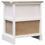 Nightstands 2 pcs White and Natural 38x28x45 cm Paulownia Wood 284057