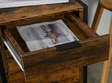 Bedroom Chest of Drawers Set of 2, Industrial 3-Drawer Dresser, Storage Drawers Unit with Metal T3398P378100