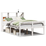 Bookcase Bed without Mattress White 140x200 cm Solid Wood Pine 3322017