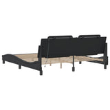 Bed Frame with LED without Mattress "Zadar" Black 180x200 cm 3214124