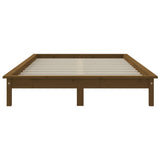 Bed Frame Honey brown Solid pine wood Double Durable Bed Frame 820564
