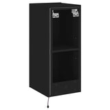 TV Wall Cabinet with LED Lights Black 30.5x35x70 cm 837234