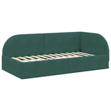 Corner Bed Frame with Headboard Dark green 80 x 200 cm Velvet 42016628