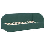 Corner Bed Frame with Headboard Dark green 90 x 190 cm Velvet 42016638