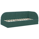 Corner Bed Frame Dark Green 100 cm x 200 cm Velvet 42016658