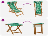 Deck Chair 4 pcs 3 Position Solid Eucalyptus Wood Leaf Pattern 3407805