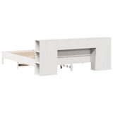 Bookcase Bed without Mattress White 200x200 cm Solid Wood Pine 3322820