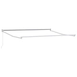 Retractable Awning Light Grey and White 3.5 x 2 m 3425688