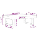 ZNTS Basin Shelf Wall Mounted Steel and Solid Wood Beech 3302376